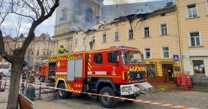 Attack on Downtown Lviv Ukraine by Russian Drones in Broad Daylight